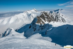 Skitour Pirchkogel - Blick ins Schneetal zur Stamser Alm