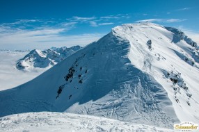 Skitour Pirchkogel - Blick vom Gipfelkreuz nach Süden