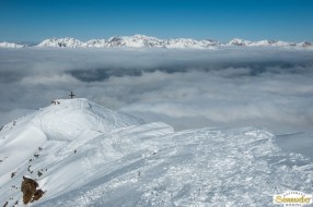 Skitour Pirchkogel - Am Gipfel mit der Mieminger Kette im Hintergrund